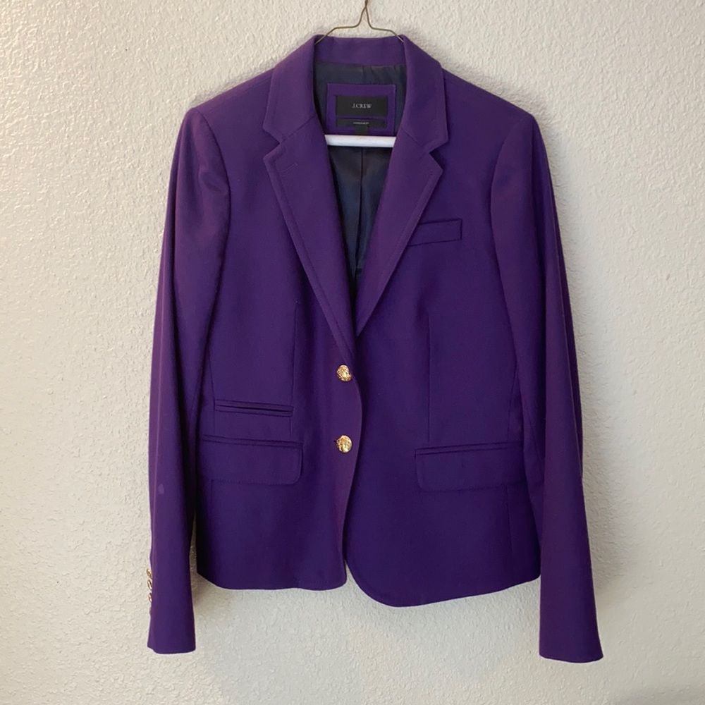 J. Crew purple schoolboy blazer, size 6